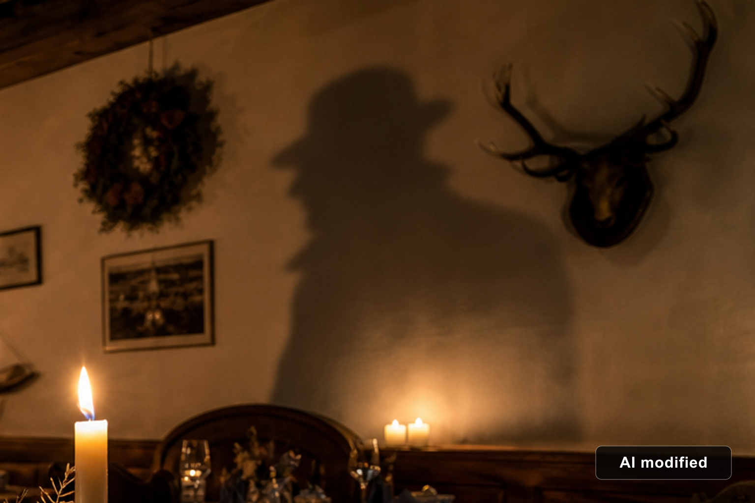 Szenenbild aus dem Krimidinner „Das Krimidinner in der Schlosswirtschaft“ mit den Originaldarstellern